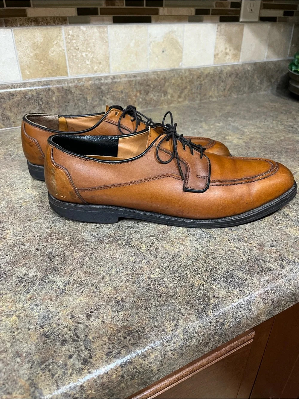 Allen Edmonds 1168 Brown Leather Split Toe Derby Oxford Men’s 12 AA USA